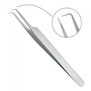 Pince à épiler professionnelle en acier inoxydable pour extensions de cils, outils de maquillage courbés et droits, 1 pièce - Product Image 4