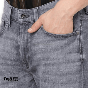 กางเกงยีนส์ทรงดินสอผู้ชายคุณภาพสูง TWILL SPORTS น้ำหนักเบา ผลิตจากผ้าฝ้าย 100% เป็นมิตรต่อสิ่งแวดล้อม ระบายอากาศได้ดี คอลเลคชั่น High Street สีพื้น - Product Image 4