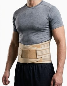 Ceinture de soutien lombaire élastique légère ORTHOWRAP OW240, post-chirurgicale, respirante, avec fermeture auto-agrippante, soutien de la voûte plantaire, beige et turquoise - Product Image 2