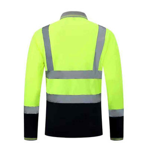 Polo de travail haute visibilité pour hommes, en polyester réfléchissant, manches longues, pour la construction, la route, l'industrie - Product Image 4