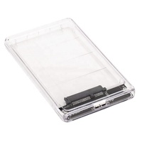 FYX 10TB External SATA SSD HDD Enclosure USB 3.0 5Gbps Kotak Penyimpanan Portabel Plastik Transparan untuk Hard Disk Eksternal