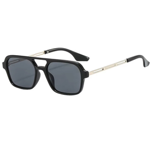 Lunettes de soleil rectangulaires vintage 2025 à double pont, logo personnalisé, tendance et originales - Product Image 5