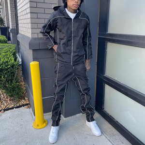 OEM Hooded Tracksuit Windbreaker <b>Jacket</b> Zipper <b>Track</b> Sweatpants 2 Pieces Set Waterproof Nylon Polyester Sweatsuit Unisex - Product Image 5