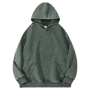 OEM Service 100% Cotton Heavyweight Fleece <b>Brushed</b> Inside 450 GSM Men's Hoodies Oversized Unisex Acid Washed Fleece Vintage - Product Image 4
