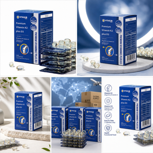 VITA SUB en gros – Capsules molles de Vitamine K2 et D3 pour adultes – 30 mcg K2 et 125 mcg D3 – Améliore la densité osseuse et la santé cardiaque - Product Image 5