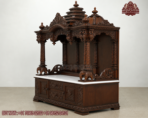 Large Size Teak Wooden Handicraft Temple Designer Modern Detachable Indian High Quality Traditional Pooja <b>Mandir</b> DST Exports USA - Product Image 4
