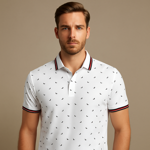 Camisa de Golf Casual para Hombre, de Algodón Transpirable, con Logotipo Personalizado, Impresión Digital 3D, Manga Corta, Estilo Urbano - Product Image 1