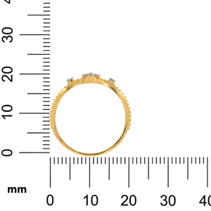 Bague en diamant pour femme, or jaune, coupe brillant ronde, motif floral lumineux, bijou de fiançailles classique - Product Image 4