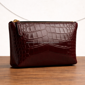 Neceser de Cuero con Grabado de Cocodrilo, Bolsa de Cosméticos de Viaje, Organizador con Cierre, Bolsa de Cuero Premium, Neceser Unisex Personalizado al por Mayor - Product Image 4