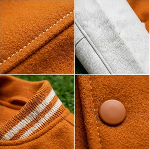 Tennessee Volunteers Varsity <b>Jacket</b> Men's Orange <b>White</b> Sleeve Embroidered Letterman Bomber Autumn Casual Wear - Product Image 5
