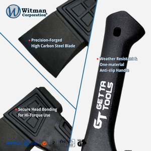 Hache de camping portable 23 cm en acier au carbone forgé de qualité supérieure, manche monobloc en fibre de verre, pour couper, hacher, bricolage et usage industriel - Product Image 4