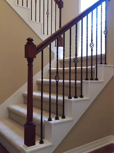 Rampe d'escalier moderne en métal noir, balustre d'escalier intérieur, garde-corps, panneau de clôture en fer forgé pour maison et villa - Product Image 2