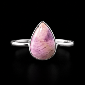 Natural Pink Kunzite <b>Ring</b> 925 Sterling Silver Pear Cabochon Gemstone <b>Ring</b> Handmade Fine Jewelry Gift for Women - Product Image 3