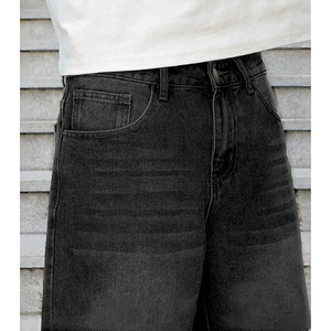 Shorts en jean délavé unisexe style streetwear vintage coupe ample en coton, vente en gros, personnalisable OEM - Product Image 6
