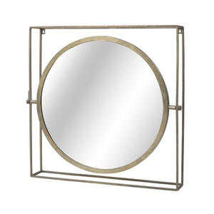 Miroir mural en fer arqué de style européen moderne, finition dorée, miroir décoratif pour les mariages, pour les intérieurs contemporains - Product Image 2
