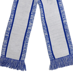 Ensemble bonnet et écharpe à franges Zeta Phi Beta, tricoté à la main, bleu et blanc, motif géométrique, style artisanal, pour la sororité et l'école - Product Image 6