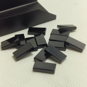 Pierre précieuse rectangulaire plate en onyx noir naturel, pierre brute pour la fabrication de bijoux, bague, pendentif, design personnalisé, vente en gros, approvisionnement en vrac - Product Image 2