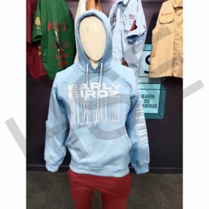 Sudadera con Capucha Personalizada para Hombre, Color Azul Claro, con Bolsillo Frontal y Logotipo Estampado - Product Image 1