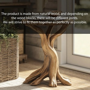 โต๊ะปลายกลมทำด้วยมือโต๊ะไม้เนื้อแข็งโต๊ะธรรมดาสำหรับห้องนั่งเล่นตกแต่งบ้านในราคาโรงงาน - Product Image 4