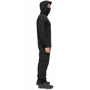 Sweat à capuche de pêche pour homme avec cache-cou intégré et manches en tissu à séchage rapide anti-UV pour la canoë ou la pêche à la ligne, protection UPF 50+, grandes tailles - Product Image 4