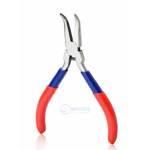 Mini Bent Chain Nose Pliers Stainless Steel Serrated Jaw Precision Tool Gripping Bending <b>Wire</b> Jewelry Making <b>Craft</b> Repair - Product Image 1