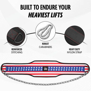 Ceinture de musculation en néoprène de haute qualité pour exercices avec poids et tractions - Légère, réglable, antidérapante pour la salle de sport avec chaîne - Product Image 5