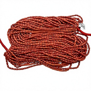 2026 Natural Italian <b>Red</b> Coral Smooth Tube Shape Beads, <b>Red</b> Italian Coral Tube Beads, Gemstone Beads, For Jewelry Making 20"Inch - Product Image 2