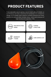 Dọc lỏng mực nước cảm biến <span class=keywords><strong>Float</strong></span> chuyển đổi bơm điều khiển cho bể chứa nước thải chính xác chất lỏng hệ thống quản lý - Product Image 3