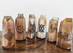 Handmade Wolf Carved Horn <b>Beer</b> Mug Vintage Design For Adults Gift - Product Image 2