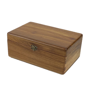 Caja de Joyería Rectangular de Madera Marrón Duradera Hecha a Mano al por Mayor con Forro de Terciopelo, Cierre de Hebilla y Logotipo Personalizado Grabado - Product Image 2