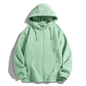 Custom Logo <b>Men</b> Fleece Lined Zip Up <b>Hoodie</b> <b>Sherpa</b> Lined Hooded Sweatshirt Casual Streetwear - Product Image 4