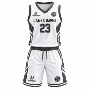 Ensemble de maillot et short de basket-ball personnalisés, fabrication directe, vêtements de sport d'équipe, polyester respirant, sublimation complète, logo personnalisé - Product Image 1