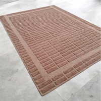 Handgefertigter Woll-Latex-Teppich Indischer Dhurrie Geometrischer Hochflor Moderner Flachgewebe-Teppich Natürlicher Beige Wohnzimmerteppich