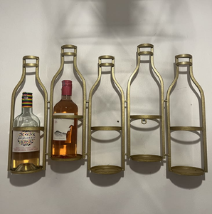 Porte-vin mural vertical en métal, pouvant contenir quatre bouteilles horizontalement, disponible à prix de gros. - Product Image 5