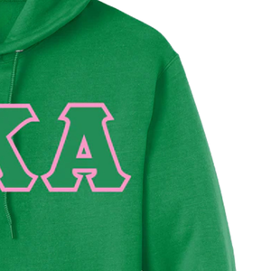 Sudadera con Capucha Bordada con las 3 Letras Griegas AKA, Verde, Gruesa, de Felpa, Mezcla de Algodón Suave, Informal, Unisex, para Invierno - Product Image 3