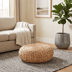 Handcrafted Water Hyacinth Floor <b>Cushion</b> Vietnam Natural Round Yoga Meditation Seat Pad Wholesale - Product Image 1