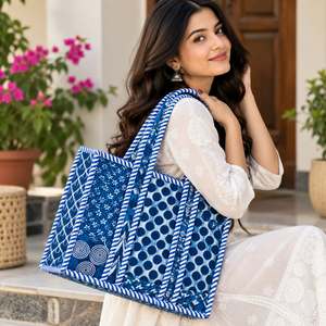 Sac fourre-tout matelassé de grande capacité de style japonais avec fermeture éclair, couleur personnalisable, sac de shopping toutes saisons - Product Image 2