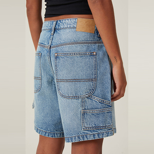 Shorts pour femmes en denim 100% coton, nouvelle collection tendance, deux poches, coupe classique, grandes tailles - Product Image 6