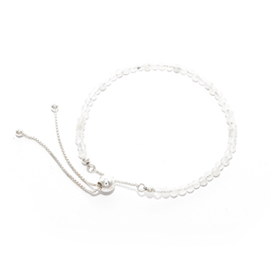 Premium 925 <b>Sterling</b> <b>Silver</b> Trendy Rainbow Moonstone Beads Bolo Bracelet with Soft Flex <b>Wire</b> Box Chain Gift Pack of 6 for Women - Product Image 3