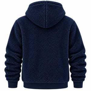 <b>Men's</b> <b>Navy</b> Blue <b>Fleece</b> Hooded Sweatshirt Regular Fit Casual Winter Wear With Pocket Anti-Pilling By KALEEM QUALITY WEAR - Product Image 2