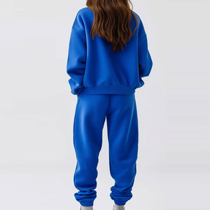 Chándal de invierno para mujer, talla grande, con capucha, 50% poliéster, forro polar, transpirable, lavable a máquina, diseño personalizado, informal, 2 en 1 - Product Image 2
