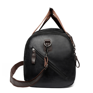 Sac de voyage en cuir PU imperméable, grande capacité, sac à dos de week-end, sangle réglable, fermeture éclair, sac de sport pour la nuit - Product Image 6