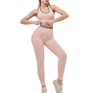 Servicio OEM, Conjunto de Yoga para Mujer de Alta Calidad, Sólido, Transpirable y Ecológico, 2 Piezas, Spandex/Poliéster, Personalizable - Product Image 3
