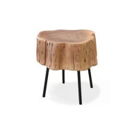Table d'appoint/table basse en bois massif d'acacia, design moderne de luxe, style bord brut, finition naturelle
