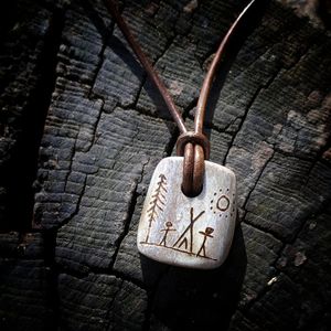 Collar de Hueso Tallado a Mano, Estilo Tribal Étnico Artesanal, Collar Bohemio Vintage, Joyería Hecha a Mano para Mujer - Product Image 2