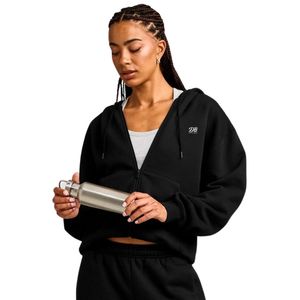 Sweat-shirt à capuche zippé en polaire douce pour femme, coupe décontractée et ample, à manches longues, vêtement chaud pour le froid - Product Image 1