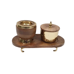 Support de brûleur d'encens en bois artisanal de luxe avec bol en métal, cadeau de fête, Mabkhara - Product Image 6
