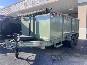 Remolque Agrícola de Volteo de Eje Reforzado 7x14 con Puerta Trasera Hidráulica de Acero Calibre 10 para Transporte de Alta Seguridad - Product Image 1
