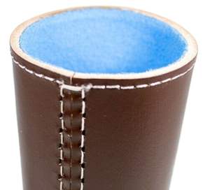 Conception OEM, vente en gros, haute qualité, gobelet à dés moulé sur mesure en cuir véritable 100% fait main, ceintures en velours bleu doux - Product Image 6