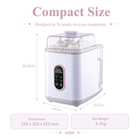 Habebe Lave-biberons électrique automatique 400W avec stérilisateur et sécheur, capacité 4 biberons, réservoir d'eau amovible 3L